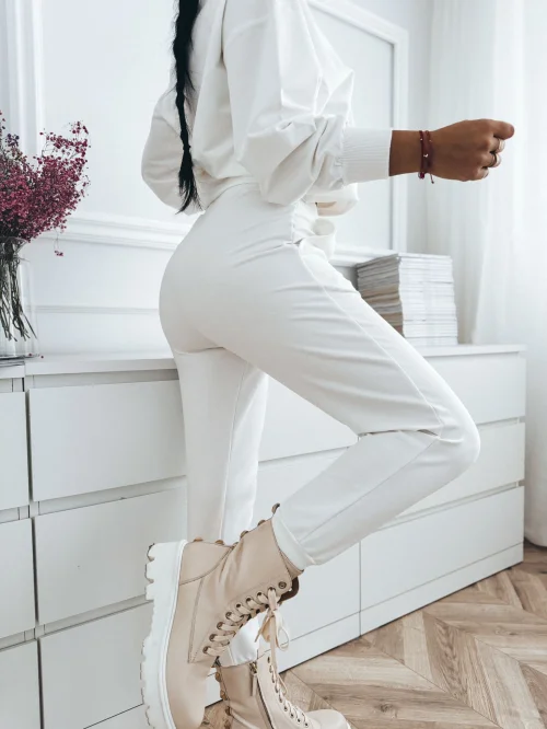 SPODNIE DRESOWE DAMSKIE BASIC BIAŁE